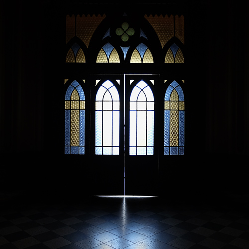 Door inside a church in Rijeka, Croatia